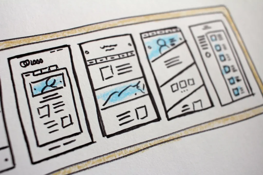 Maquettes d'un site affiché sur plusieurs tailles d'écran, illustrant une conception mobile-first